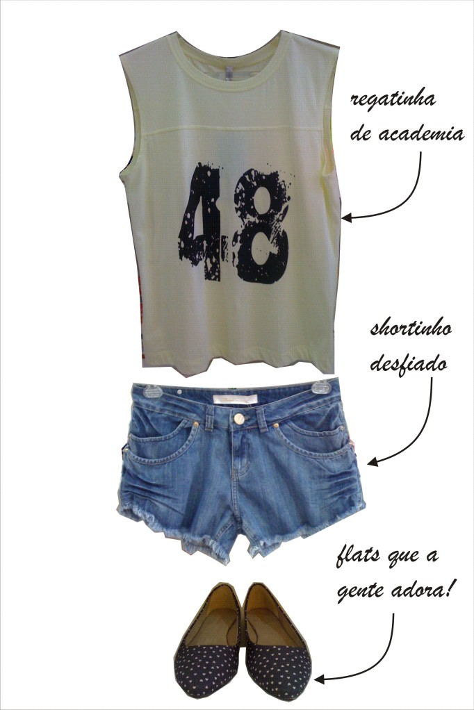 look regatinha + shorts + flats